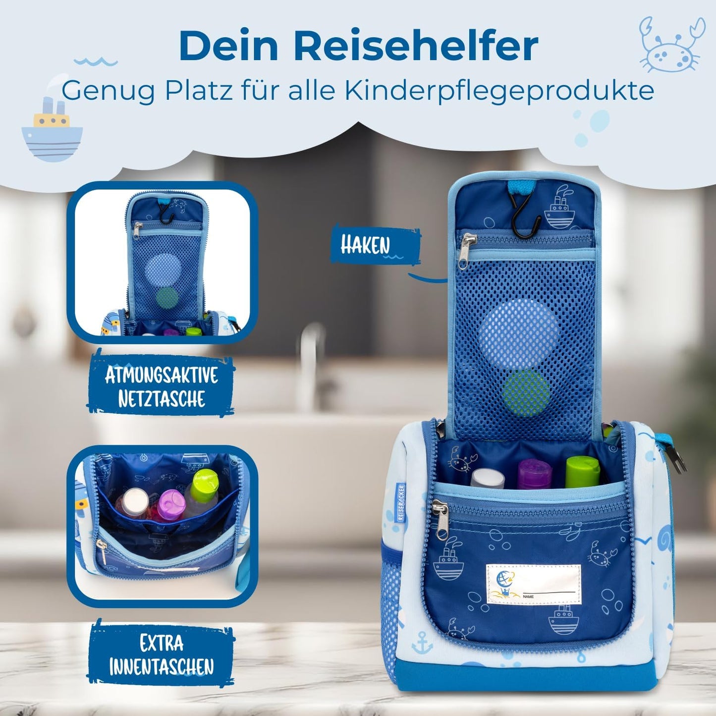 REISERACKER Toilettas voor Kinderen - blauw