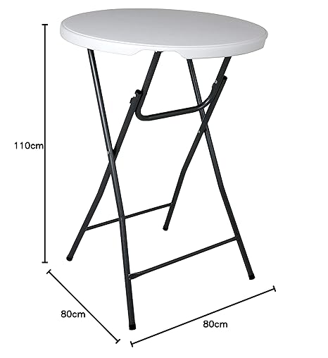 Garten - Statafel Wit KD - 80 x 110 cm - Wit & Kunststof - Inklapbaar & Stevig - Voor Feesten & Evenementen