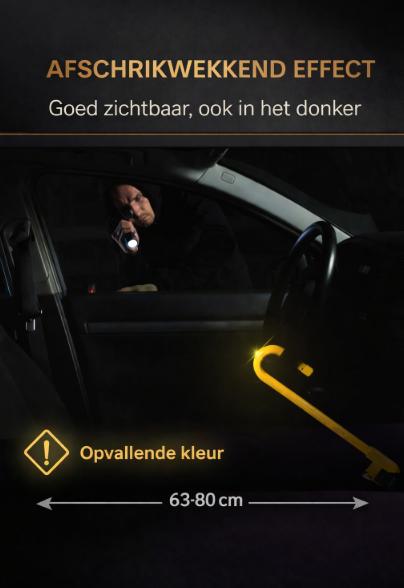 universele stuurklem voor diefstalbeveiliging van de auto, diefstalbeveiliging door stuurslot & stuurblokkering, startvergrendeling, geel