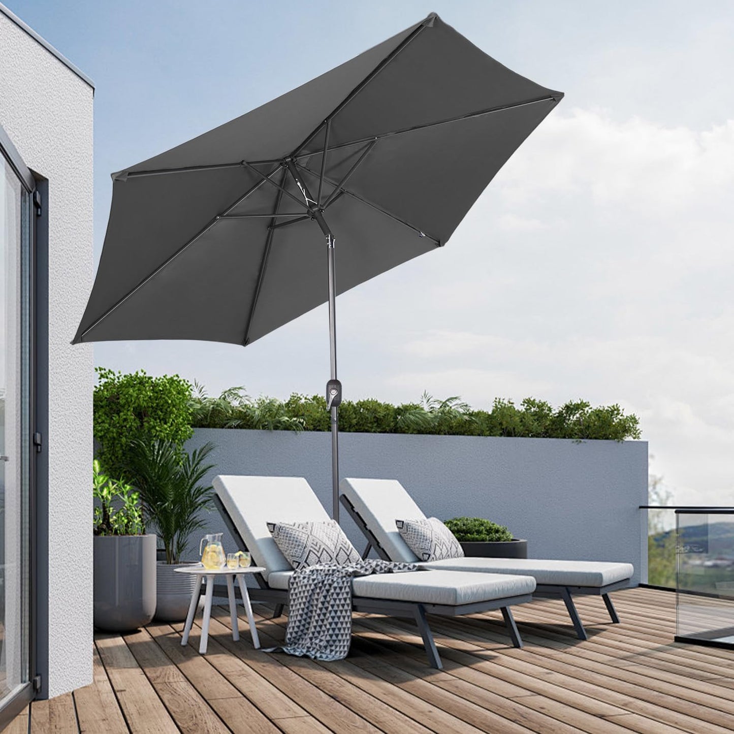Angel Living Parasol Ø300 cm - Rond - Grijs