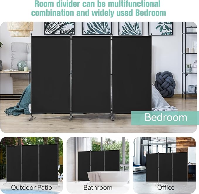 Angel Living Kamerscherm - 3 Panelen - 180x243cm - Beige - Vrijstaand