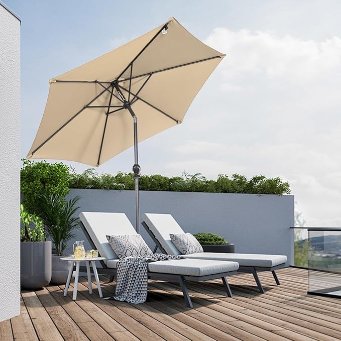 Angel Living Parasol Ø250 cm - Kantelbaar - Beige