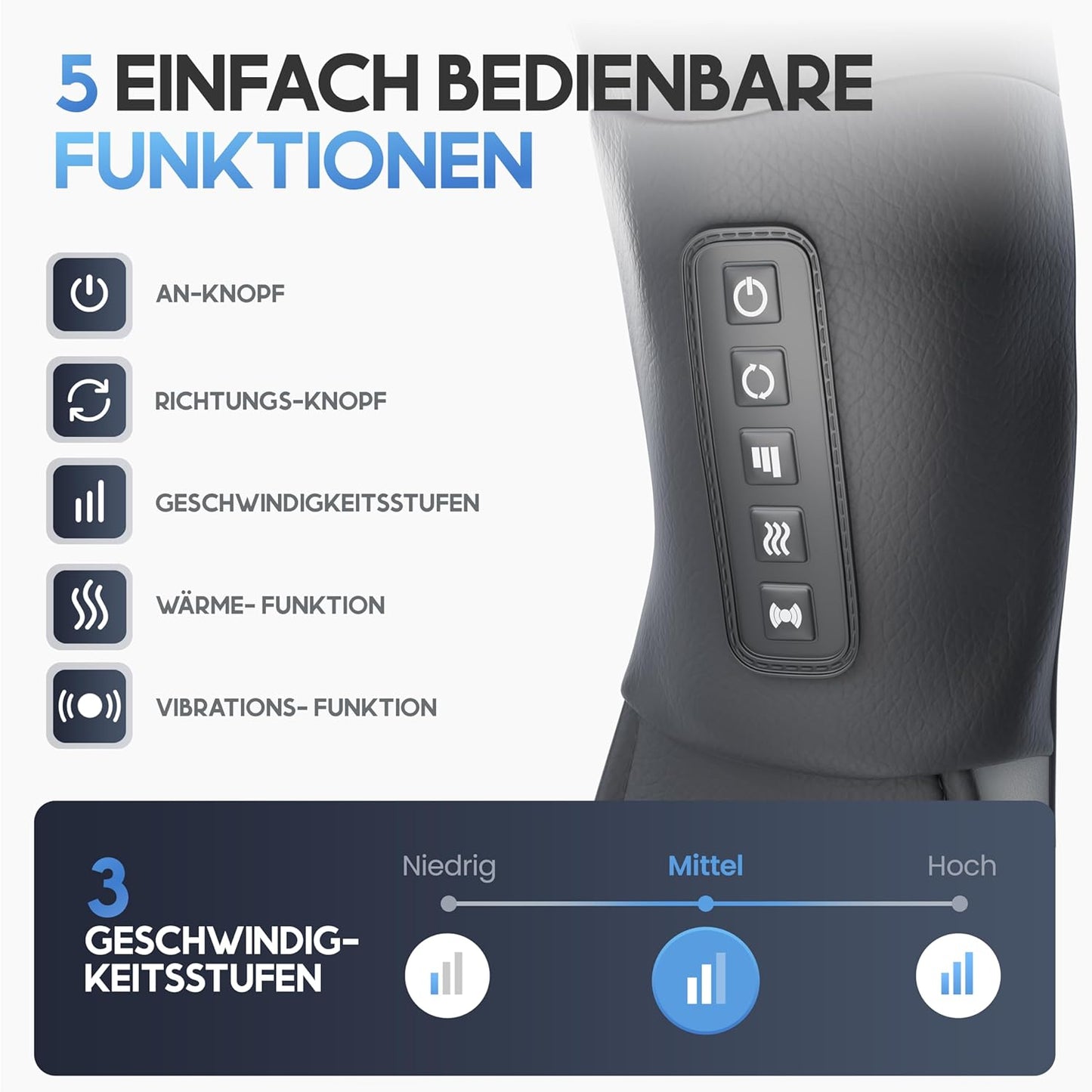 HELDENWERK Massageapparaat, schouder- en nekmassageapparaat met warmte, shiatsu massageapparaat met 4D-massage van diep weefsel, massage voor nek, rug, schouders, benen en voeten