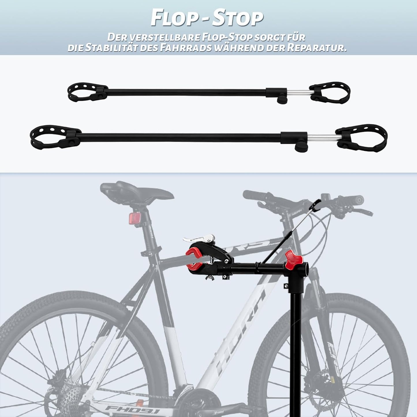 WOLTU Fiets Montagestandaard Zwart - 105-185 cm Verstelbaar - 360° Draaibaar - Tot 25 kg