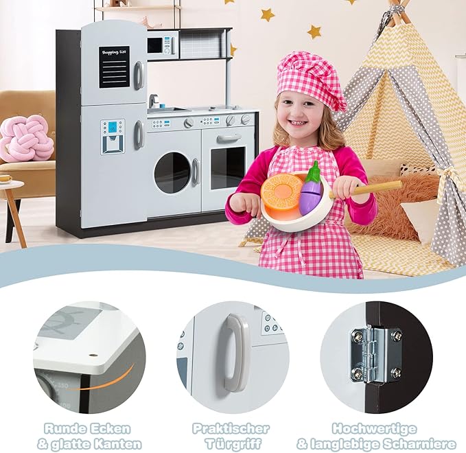 Coast Children's Play Kitchen met gootsteen en tap & fornuis met klikgeluiden