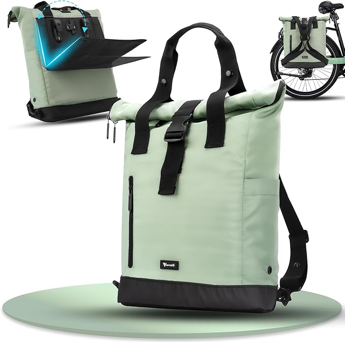 MIVELO – Fiets Rugzak & Bagagedragertas – Waterafstotend & 22 liter – Mint