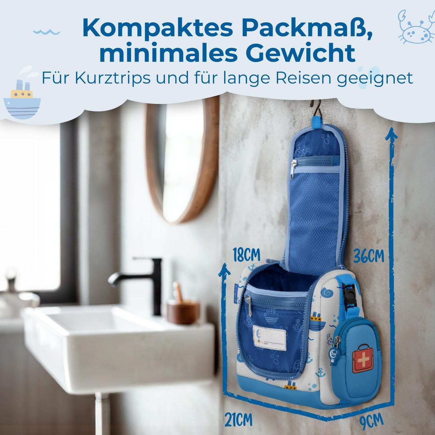 REISERACKER Toilettas voor Kinderen - blauw