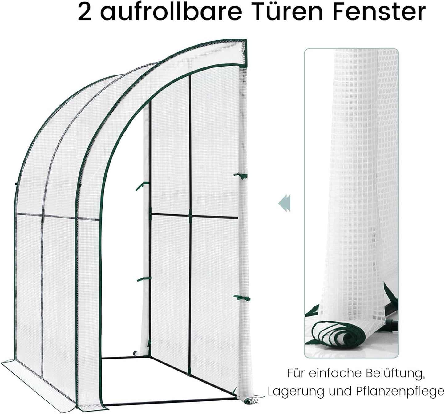 Woltu Broeikas voor Tuin - Halfrond - 200 x 100 x 210 cm - Wit