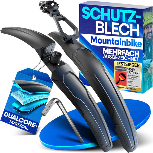 Nextcover MTB Spatbord Set Voor- en Achter - Zwart - 60 x 8 x 1,3 cm - Geschikt voor 24-29 inch fietsen