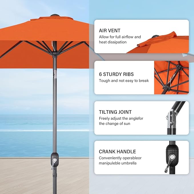 Angel Living Parasol - 300 cm - Terrasparasol - Taupe - Aluminium - Polyester - UV50+