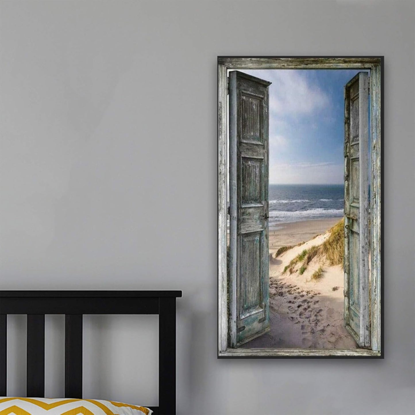 Diamond Painting Set 40x50 cm – Oude Deur naar Strand – Vierkante Steentjes – Complete DIY Kit