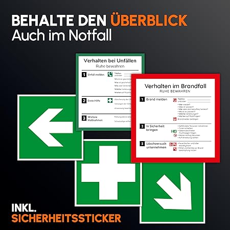 Eerste hulp doos volgens nieuwe DIN 13157:2021 incl. wandhouder en stickers | universele EHBO-koffer voor bedrijf, huishouden of horeca - kantoorverbanddoos gevuld, sanitaire doos