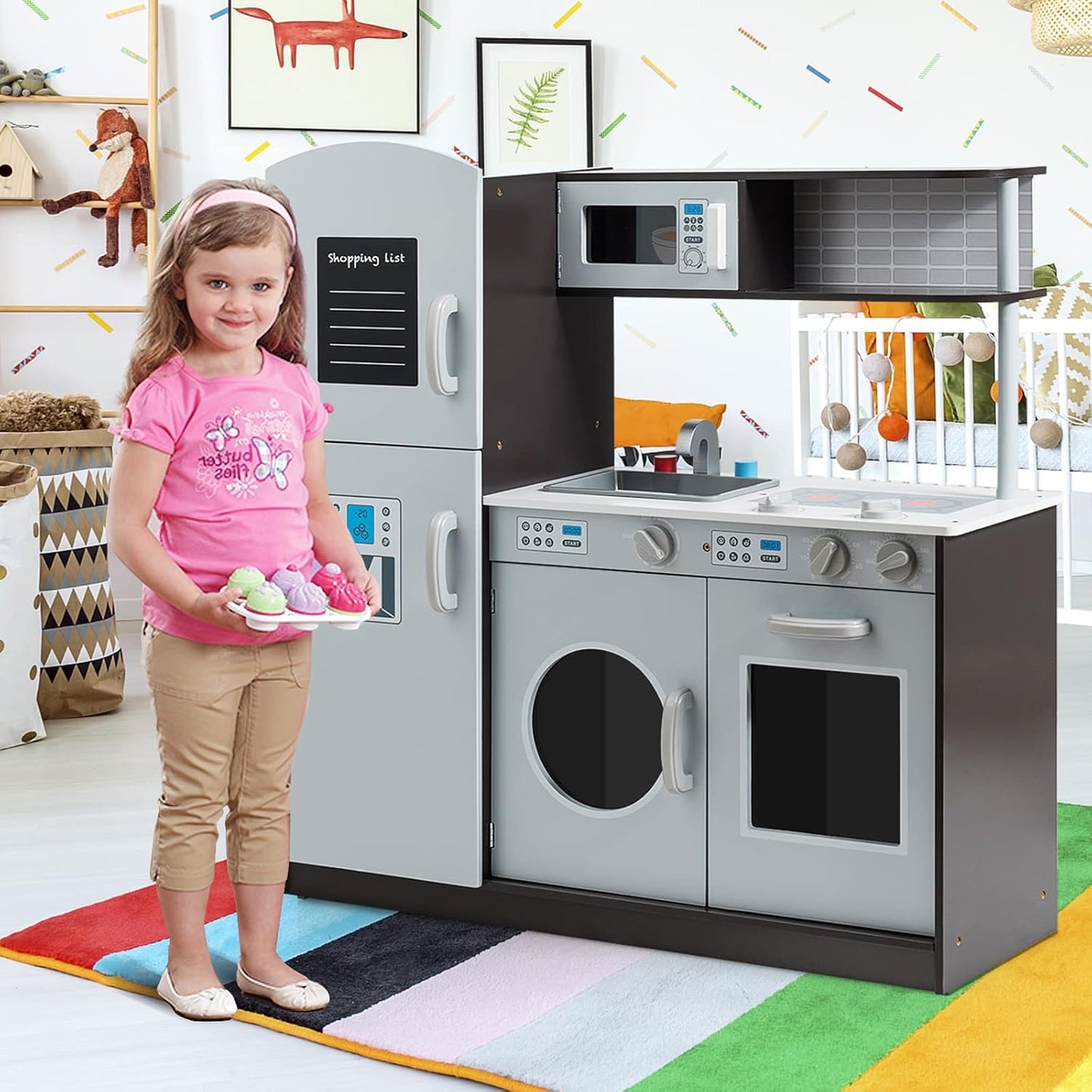 Coast Children's Play Kitchen met gootsteen en tap & fornuis met klikgeluiden