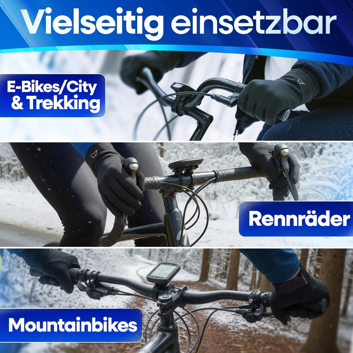 Nextcover® Winter fietshandschoenen - ThermoShield 2.0 - Unisex - maat L - Warme & waterdicht - thermo