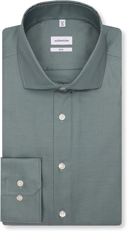 seidensticker Extra Slim Fit Langarm Business-hemd heren Overhemd - Maat 43 - Groen