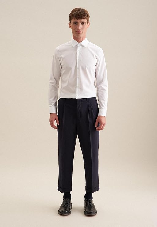 Seidensticker Herren Business-Hemd - Shaped Fit - Bügelfrei - Kent-Kragen - Langarm - 100% Baumwolle - Maat M