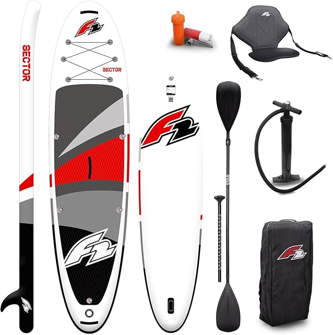 F2 Sector Red SUP Board Limited Edition 2024 – Opblaasbaar Allround Paddle Board met Kajakzitje – 372 cm