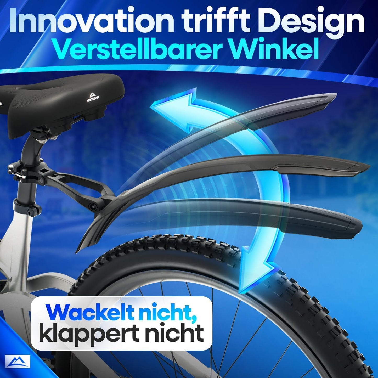 Nextcover MTB Spatbord Set Voor- en Achter - Zwart - 60 x 8 x 1,3 cm - Geschikt voor 24-29 inch fietsen