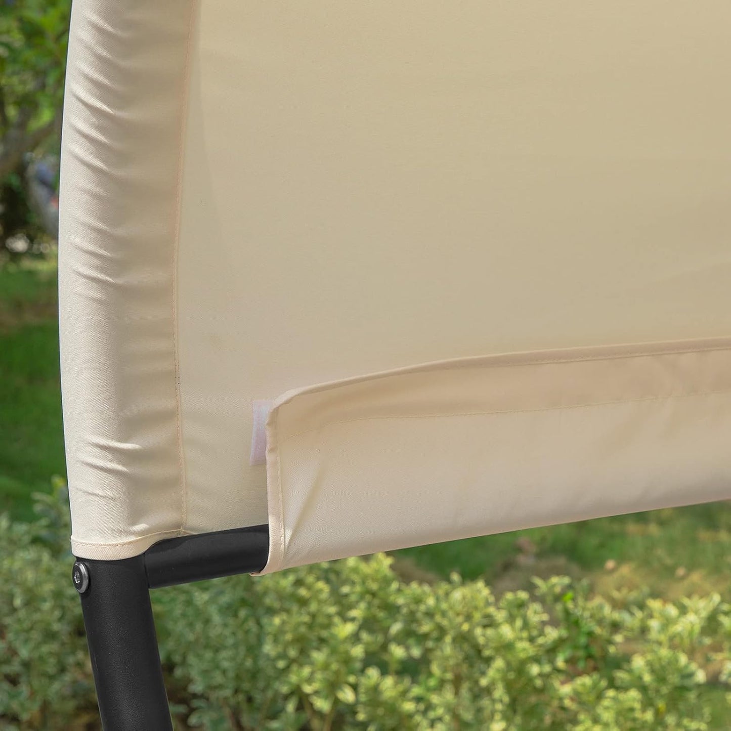 SoBuy Zonnedek 2-zits schommelstoel - 300kg - 140x184x180cm - Beige/Grijs