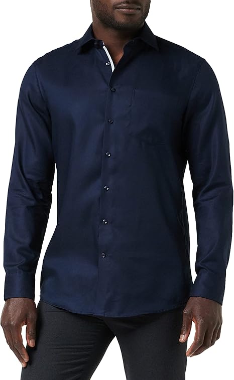 Seidensticker - 665 Business Shirt SF Spread Kent Patch12 - maat 41 - Navy