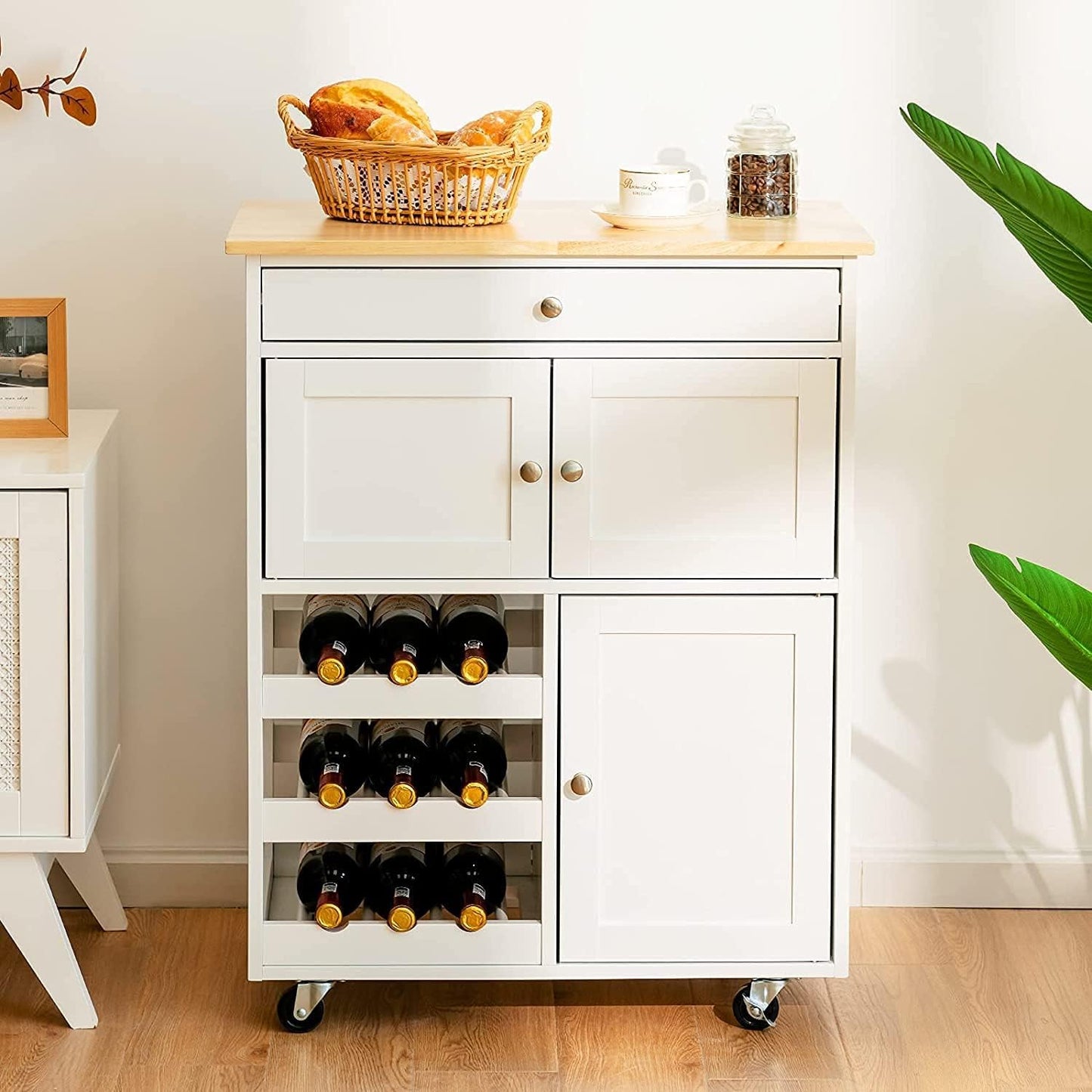 Coast Keukentrolley op wielen - Max. 20 kg - 67 x 37 x 86 cm - Wit