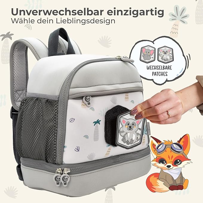 REISERACKER Kinderrugzak Adventure – 27 x 24,5 x 15 cm – Waterdichte Rugzak met Reflectie en Veiligheidsvest