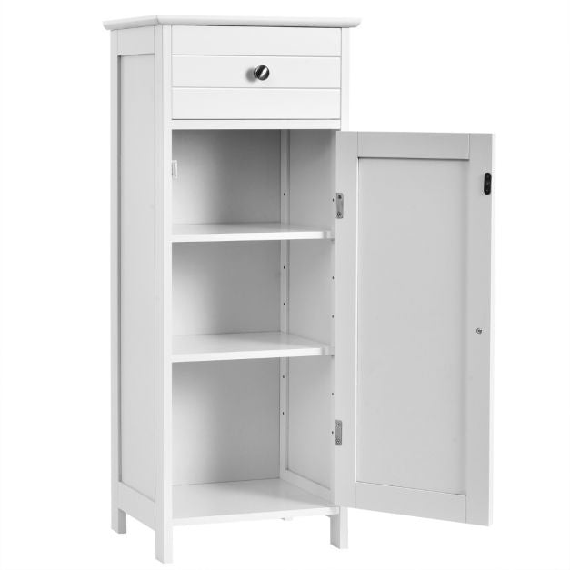 Coast Badkamerkast - 3 Planken en 1 Lade - MDF - 35 x 30 x 87 cm - Wit