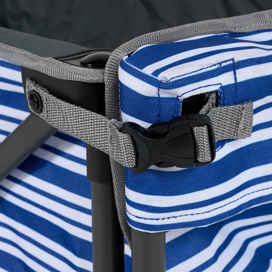 Tristar Bolderkar met laadklep 70kg draagvermogen - 94x49x58 cm - Opvouwbare Bolderwagen strand, festival, camping, tuin, dagje uit - Stevig Harmonicaframe - Beach Trolley, Strandkar, Transportkar, Trekwagen - Inclusief Opbergtas - HC-0422 - Blauw