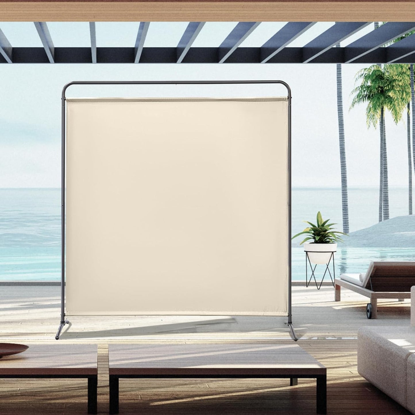 Angel Living Kamerschermen - 1-delig - Opvouwbaar - Beige - 162.5 x 177cm