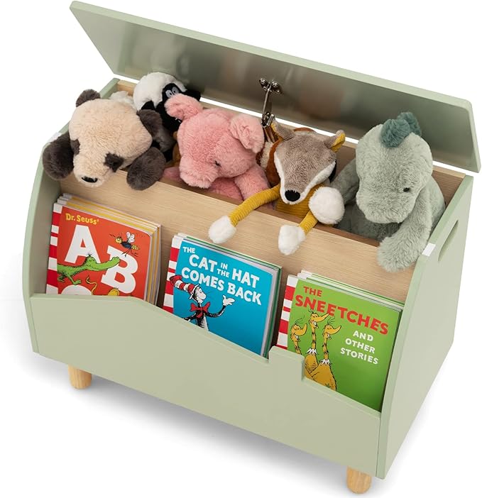 Coast Houten Speelgoedkist met Plank en Vouwdeksel 60 x 30 x 44 cm - wit