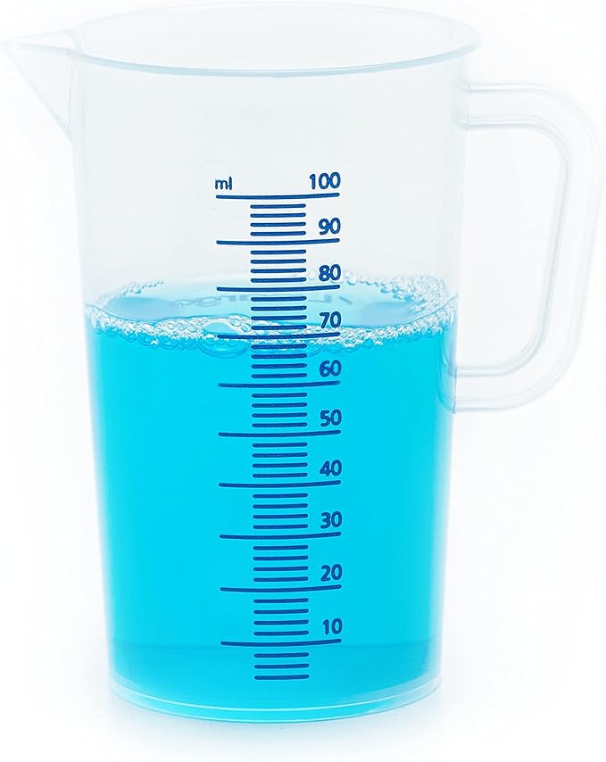 LICARGO maatbeker 100 ml - fijne schaalverdeling - voor nauwkeurig doseren - geschikt voor wasmiddel, auto-onderhoud, bakken en koken