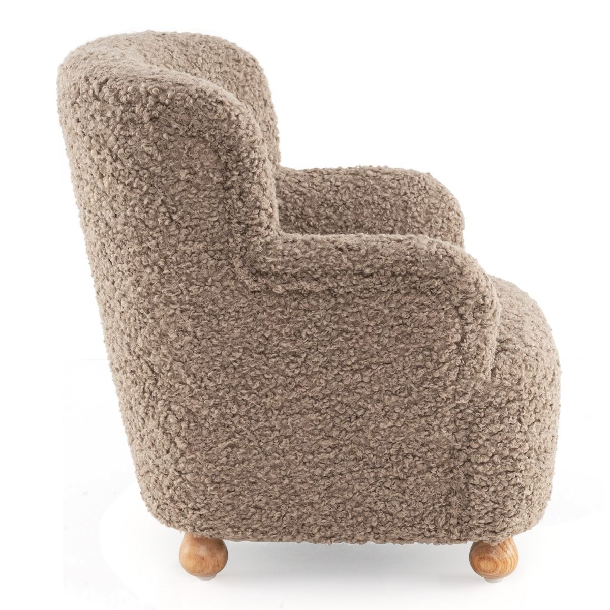 Coast Kinderfauteuil met rugleuning - houten poten - gestoffeerde kinderstoel - lichtbruin