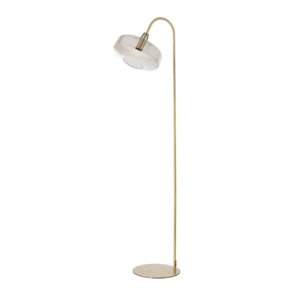 Light & Living Vloerlamp Solna - Antiek Brons met Smoke Glas - 45 x 29,5 x 160 cm