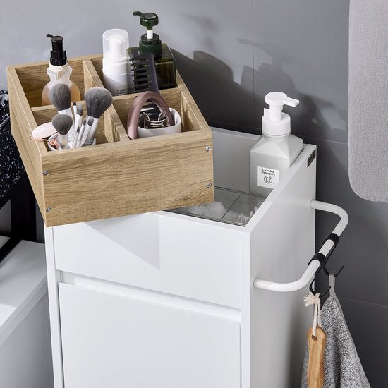SoBuy BZR159-W Waskast - Witte Badkamermeubel met Opbergvakken