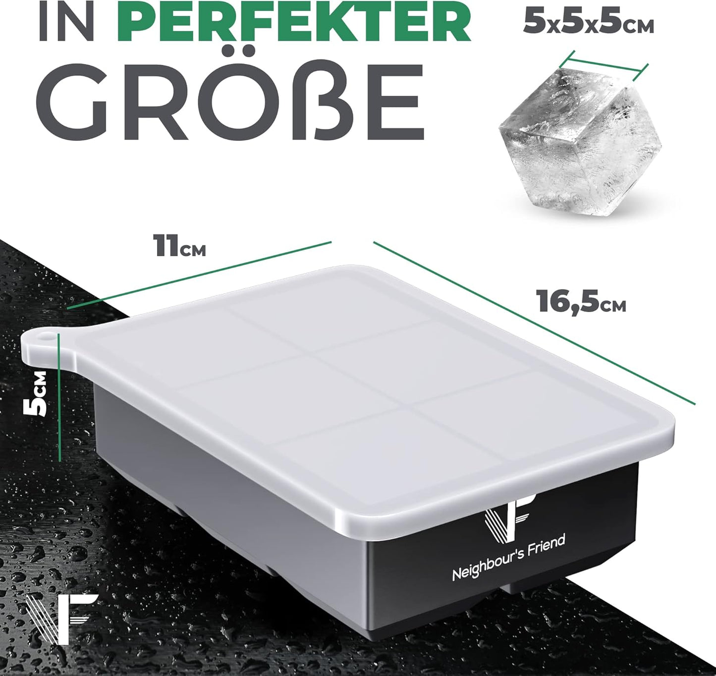 Grote ijsklontjesvorm 2-pack - XXL ijsblokjes Platinasiliconen voor ultiem genot - grote ijsblokjesvorm voor cocktails