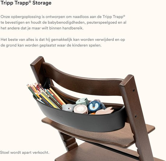 Stokke® Tripp Trapp® Stoel - Storage Opbergbakje | Zwart