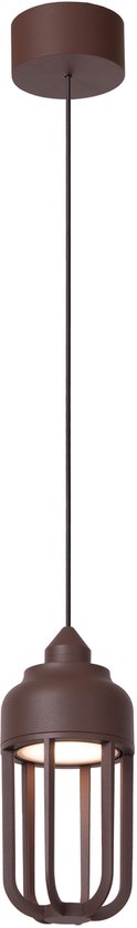Lucide WELLS - Hanglamp Binnen/Buiten - Ø 10 cm - LED - 1x8W 2700K - IP54 - Roest bruin | Essential