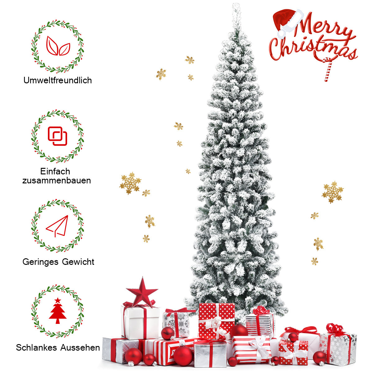 Coast Kerstboom Sneeuw Bedekt - 461 takken - 225 cm