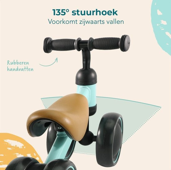 LifeGoods TurboToddler Loopfiets - Speelgoed Vanaf 1 jaar - Kinderstep - Mintgroen