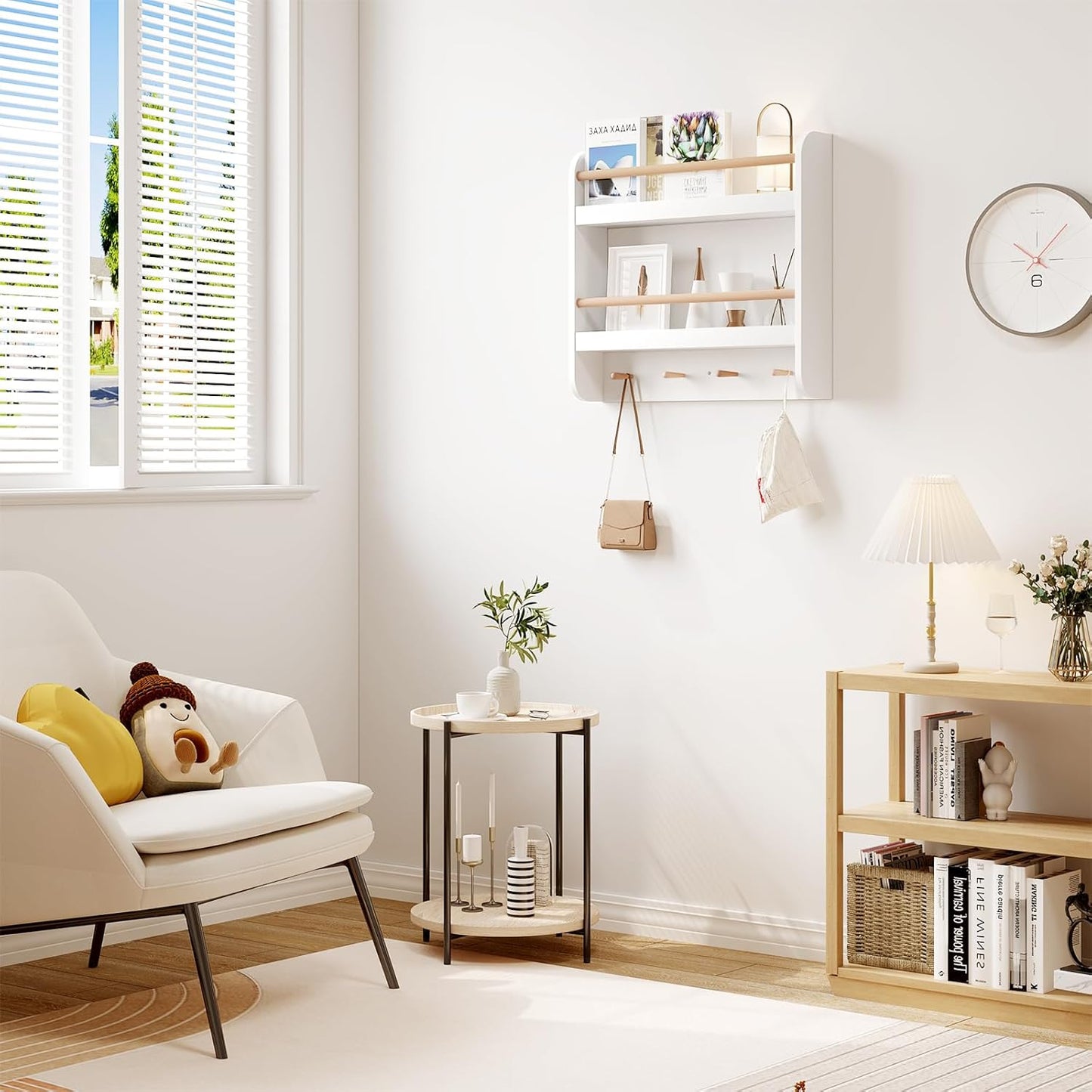 Woltu Kinderboekenplank - MDF - 60 x 55 x 12 cm - Wit