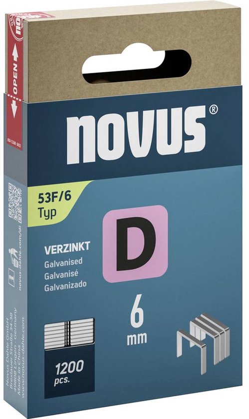 Novus Tools 042-0788 Nieten met plat draad Type 53F 1200 stuk(s) Afm. (l x b) 6 mm x 11.3 mm