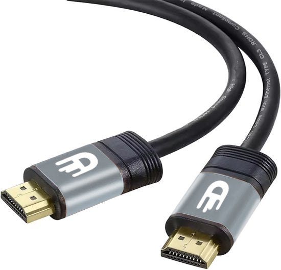 Drivv. Premium HDMI Kabel 2.0 - Ultra HD 4K 60Hz - HDMI naar HDMI - Geschikt voor gameconsoles - 10 meter - PVC - Grijs