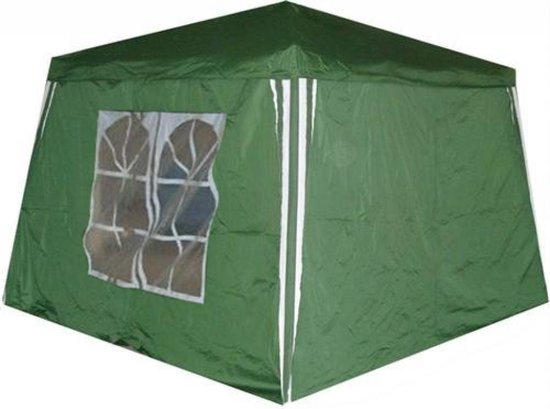 Casaria 2x Zijgevel Vouwpaviljoen Capri groen 3x3m
