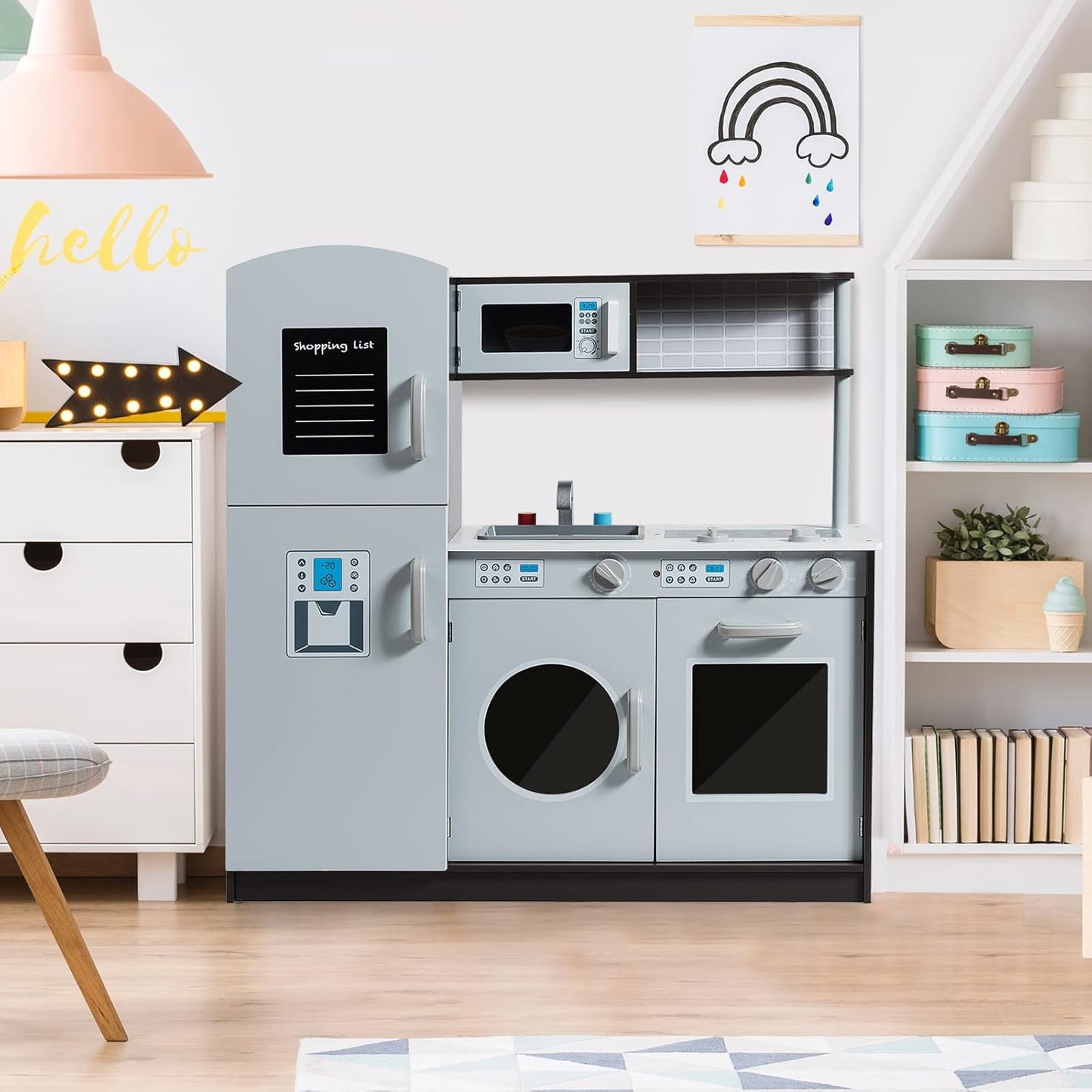 Coast Children's Play Kitchen met gootsteen en tap & fornuis met klikgeluiden