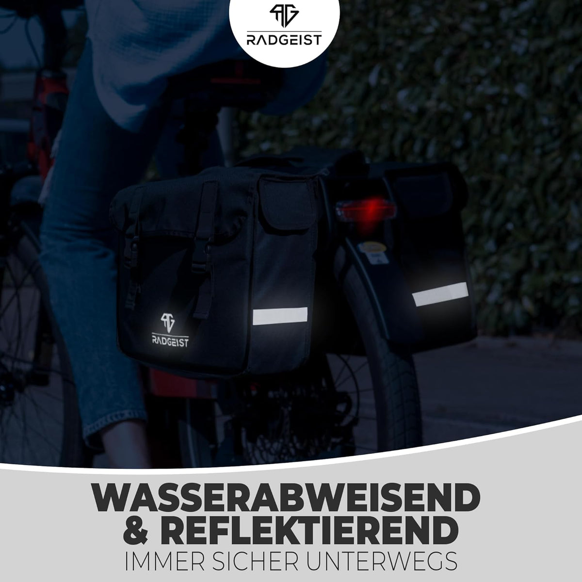 RADGEIST dubbele fietstas voor bagagedrager I dubbele fietstas voor fiets 30L
