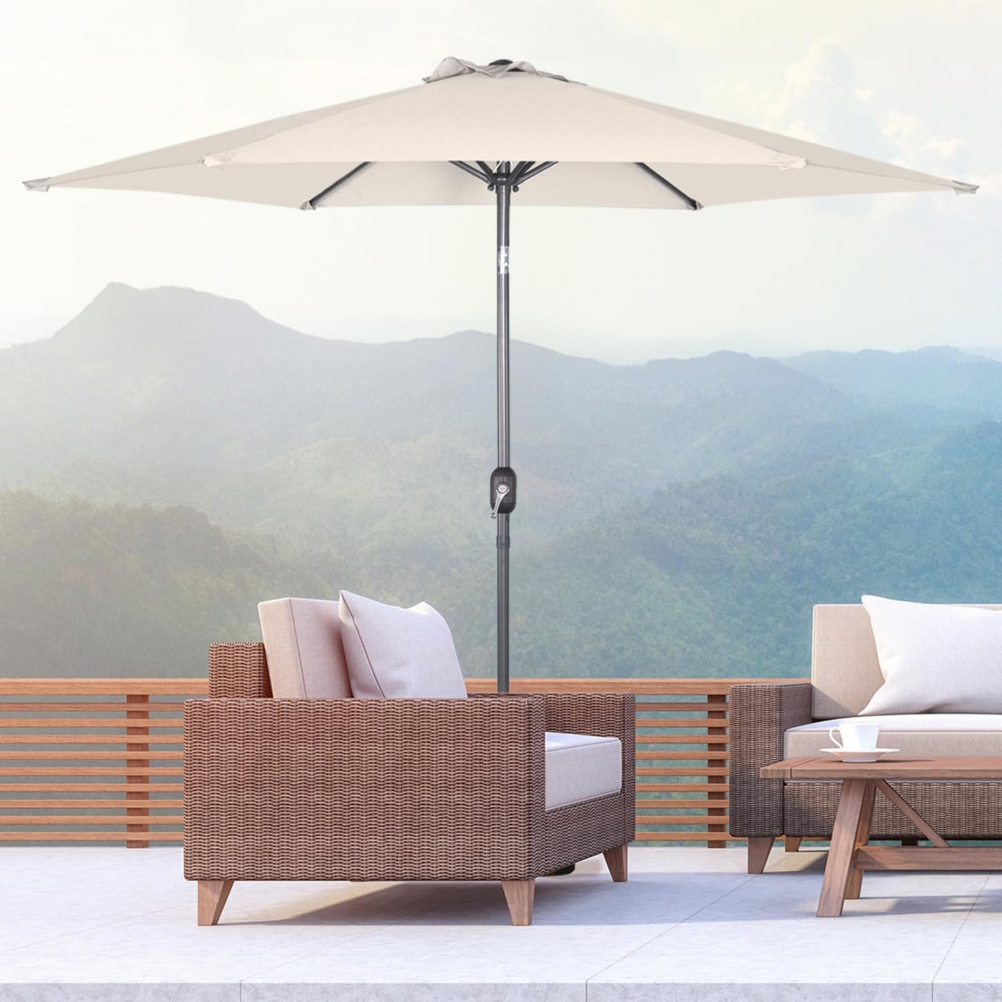 Angel Living Parasol - Ø300 cm - Kantelbaar - Créme