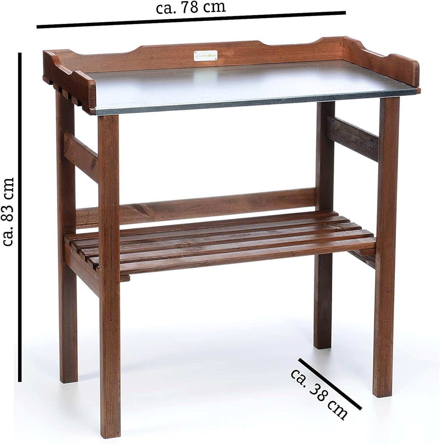 myGardenlust Oppottafel – Opbergruimte – 78 x 38 x 86 cm – Bruin