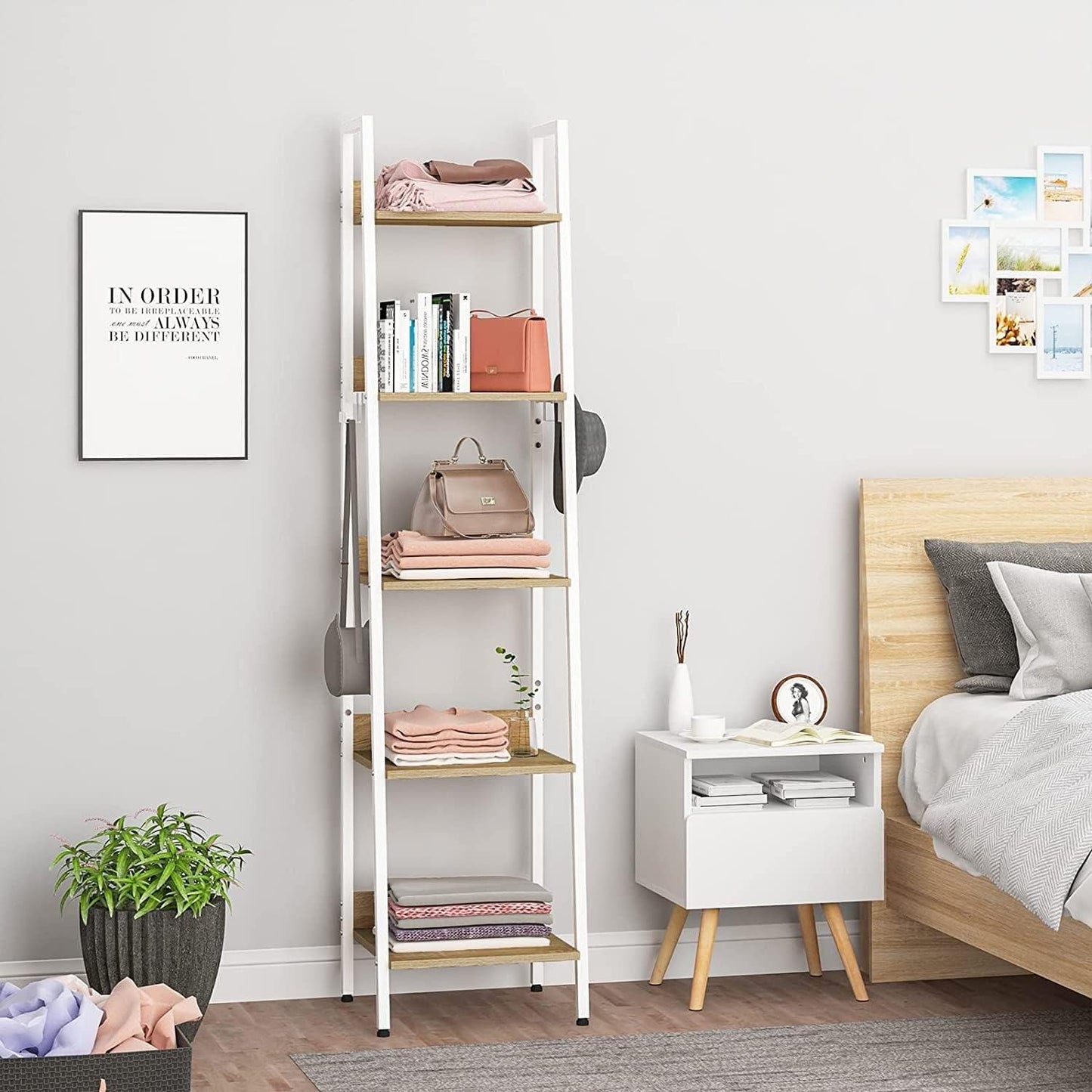 Woltu Nachtkastje met 1 Lade - Wit MDF - 40x33,5x50 cm