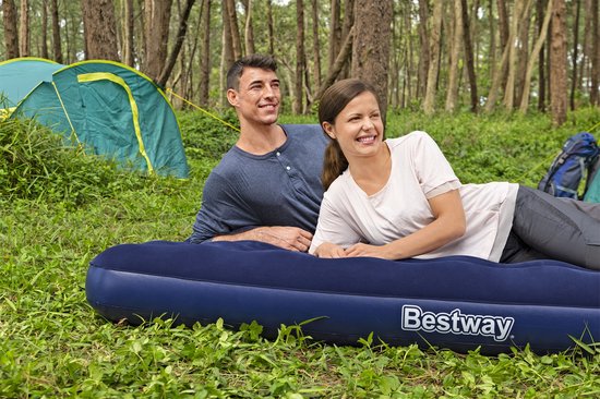 Bestway Pavillo Luchtbed met Flocked Oppervlak - queen size - 203x152x22 cm - 67003 - Blauw