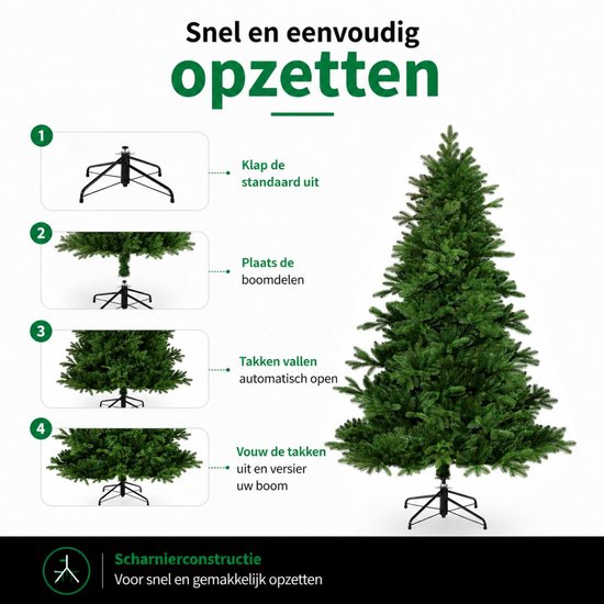 Black Box Trees Brampton Boom - Kerstboom met Natuurlijke Vorm - Kerstversiering voor Woonkamer en Kantoor - Kunstboom van PE Naalden - Hoogte 230 x Diameter 147 cm - Groen